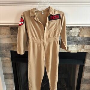 Ghostbusters Venkman Costume Jumpsuit Tan Khaki Cosplay Kids Small Medium